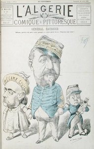Karikatur von General Felix Gustave Saussier (1828-1905), Titelblatt von 