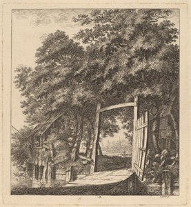 Ein rustikales Tor neben einem See, 1764
