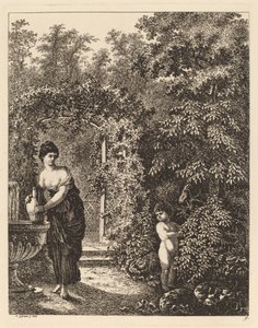 Putto besucht ein Mädchen an einem Brunnen, 1771