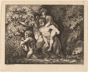 Satyr trägt eine Nymphe von Salomon Gessner