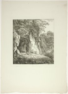 Hirten und Schafe ruhen unter einer Brücke, Tafel sieben aus Paysages Dédiés à M. Warelet