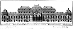 Aufriss der Ehrenhoffassade von Salomon Kleiner