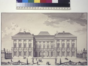 Vorderansicht der Gartenfassade des Liechtensteinpalastes in Rossau von Salomon Kleiner
