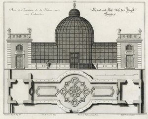 Grund- und Aufriss des Vogelhauses im "Kleinen Garten" von Salomon Kleiner