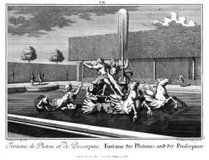 Prospekt der Fontäne des Pluto und der Proserpina von Salomon Kleiner