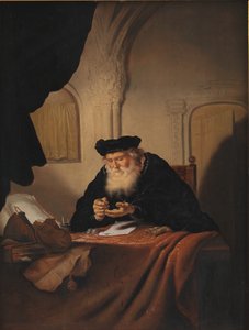 Ein alter Mann zählt sein Geld