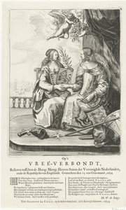 Allegorie auf den Frieden von Westminster, 1654 von Salomon Pietersz. Lachair