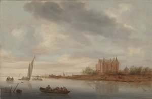 Schloss an einem Fluss, 1644