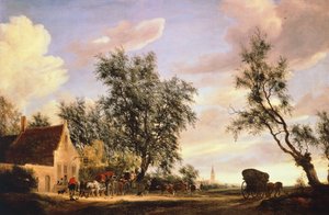 Gasthaus zum Weißen Schwan, von Salomon van Ruysdael (um 1602-1670)