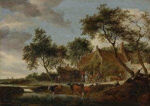 Der Wasserplatz von Salomon van Ruysdael