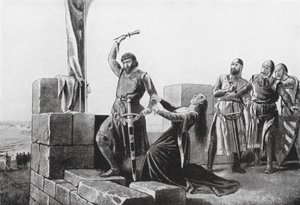 Alonso de Guzman wirft seinen Dolch zu Don Juan von Salvador (after) Martinez Cubells