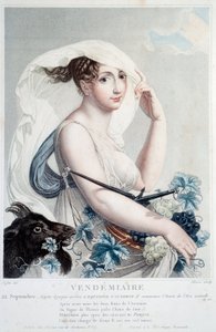 Revolutionärer Kalender vom 22. September: Vendemiaire: Zu dieser Zeit beginnt die Herbst-Tagundnachtgleiche und das neue Jahr beginnt von Salvadore Tresca