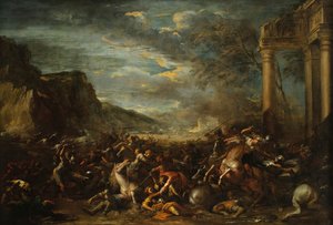 Eine Kavallerieschlacht von Salvator Rosa