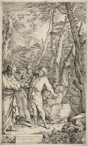 Diogenes wirft seine Schale weg von Salvator Rosa