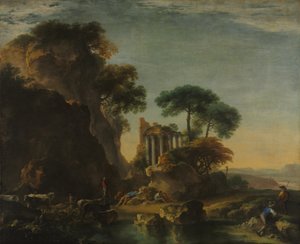 Ruinen in einer felsigen Landschaft, um 1640