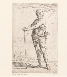 Soldat mit Streithammer von Salvator Rosa
