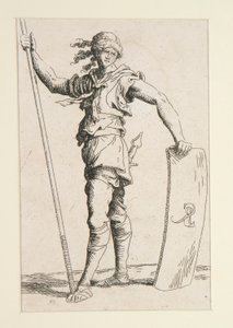 Soldat mit Lanze und Schild