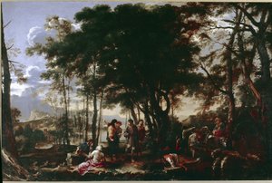 Der Philosophenwald. Gemälde von Salvator Rosa von Salvator Rosa