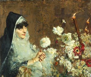 Eine betende Nonne