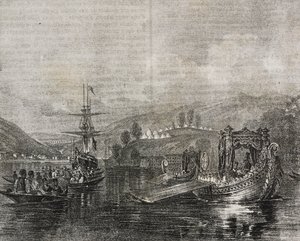 Buyukdere-Tal und Baghtche-keui-Aquädukt, Türkei, Lithographie von Salvatore Puglia aus Poliorama Pittoresco, Nr. 40, 11. Mai von Salvatore Puglia