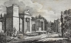 Friedhof Père-Lachaise, Paris, Frankreich, Lithographie von Salvatore Puglia aus Poliorama Pittoresco, Nr. 19, 17. Dezember