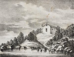 Heiligtum von Peschici, Apulien, Italien, Lithographie von Salvatore Puglia aus Poliorama Pittoresco, Nr. 51, 27. Juli von Salvatore Puglia