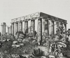Tempel des Apollo auf dem Berg Panellenius, Griechenland, Lithographie von Salvatore Puglia von Salvatore Puglia