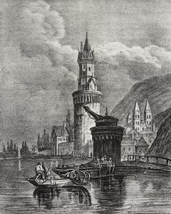 Ansicht von Andernach, Deutschland, Lithographie von Salvatore Puglia von Salvatore Puglia
