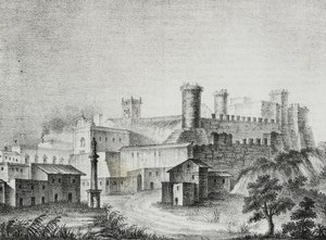 Ansicht von Oria, Apulien, Italien, Lithographie von Salvatore Puglia aus Poliorama Pittoresco, Nr. 13, 6. November von Salvatore Puglia