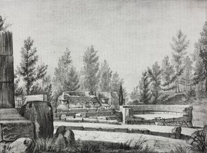 Ansicht der Ruinen von Pompeji, Kampanien, Italien, Lithographie von Salvatore Puglia aus Poliorama Pittoresco, Nr. 7, 25. September von Salvatore Puglia