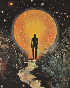 Figur Vor Kosmischem Portal von Samantha Hearn
