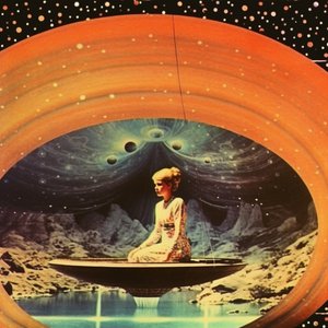 Meditierende Weltraumfrau