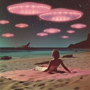 Rosa UFO-Strandtraum