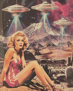 Retro Wüsten UFO-Invasion