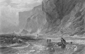Der Sturm, mit Mordaunt, der Cleveland rettet (Gravur) von Samuel (after) Bough