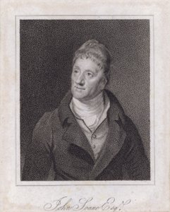 Sir John Soane, englischer Architekt und Sammler (Gravur) von Samuel (after) Drummond