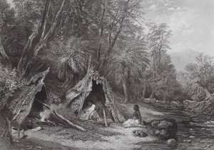 Australien: Einheimisches Lager von Samuel (after) Prout