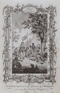 Alfred, verkleidet als Harfner, betrachtet das dänische Lager von Samuel (after) Wale