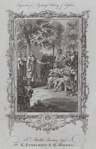 St. Austin predigt vor König Ethelbert und Königin Bertha (Gravur) von Samuel (after) Wale