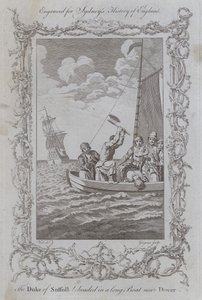 Der Herzog von Suffolk wird in einem langen Boot in der Nähe von Dover enthauptet (Stich) von Samuel (after) Wale