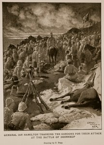 General Ian Hamilton dankt den Gordons für ihren Angriff in der Schlacht von Doornkop von Samuel Begg