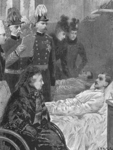 Königin Victoria besucht Soldaten, die in den indischen Grenzfeldzügen verwundet wurden, 1898, 1901