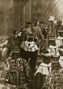 Die Inthronisation bei der Krönung von Georg I., 20. Oktober 1714, aus 