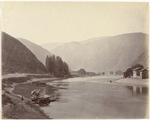 Flussansicht bei Baramulla, Indien