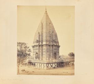 Benares; Sumeree-Tempel in Ramnuggur, nähere Ansicht von Samuel Bourne