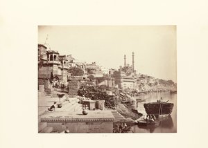 Benares; Die Große Moschee von Arungzebe und angrenzende Ghats