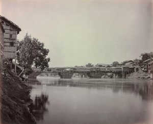 Brücke der Geschäfte, Srinagar, Kaschmir, 1864