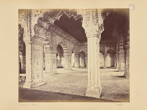 Delhi; Der Palast, Innenansicht des Dewan-i-Kass von Samuel Bourne
