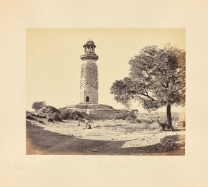 Futtypore Sikri; der Elefantenturm, durch das Elefantentor gesehen, Nahansicht von Samuel Bourne