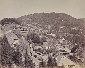 Shimla. Häuser europäischer Bewohner, Blick nach Osten von Samuel Bourne